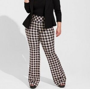 Torrid Size 1S Plaid Pocket Pixie Flare Studio Luxe Ponte High Rise Pant…